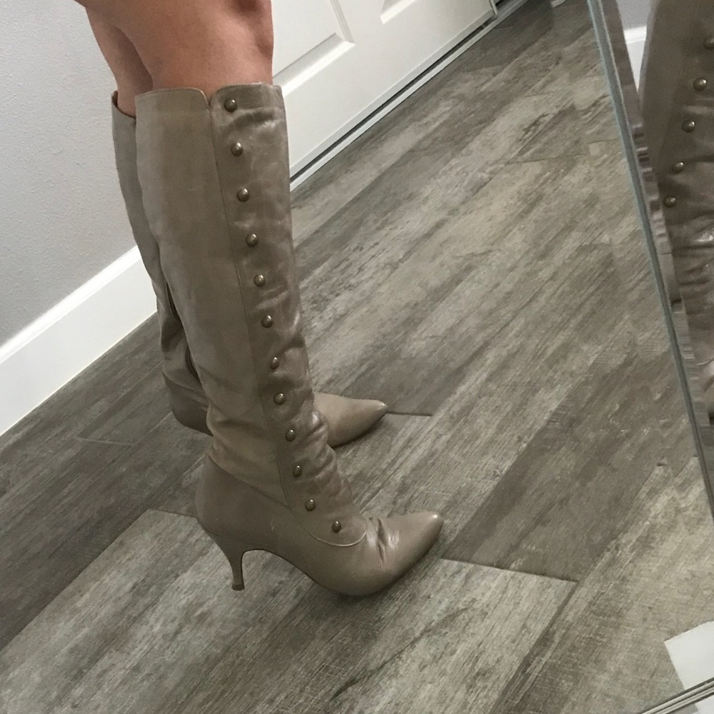 Madden Girl Knee High Boots - TAUPE